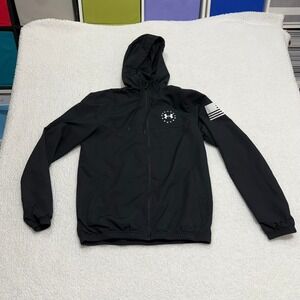 Under Armour Mens Freedom Full Zip Hoodie Windbreaker Jacket Black 1359360 Small